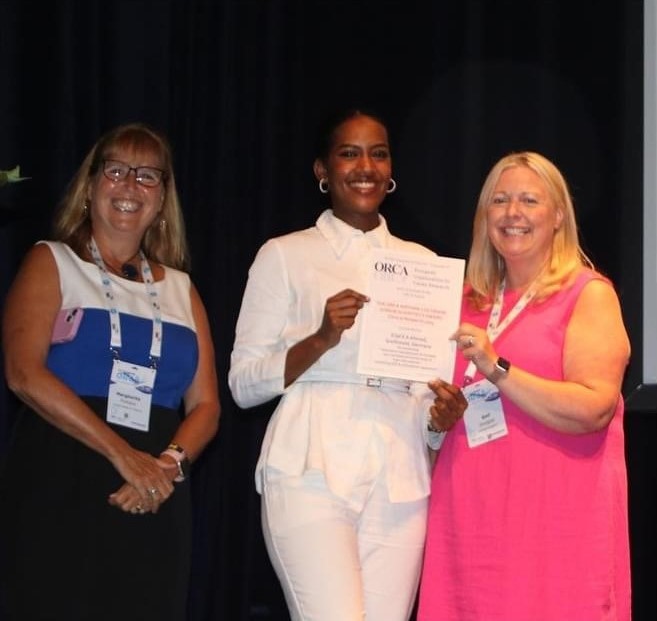 Eilaf Ahmed (middle) with Margherita Fontana (left) and Gail Douglas (right)