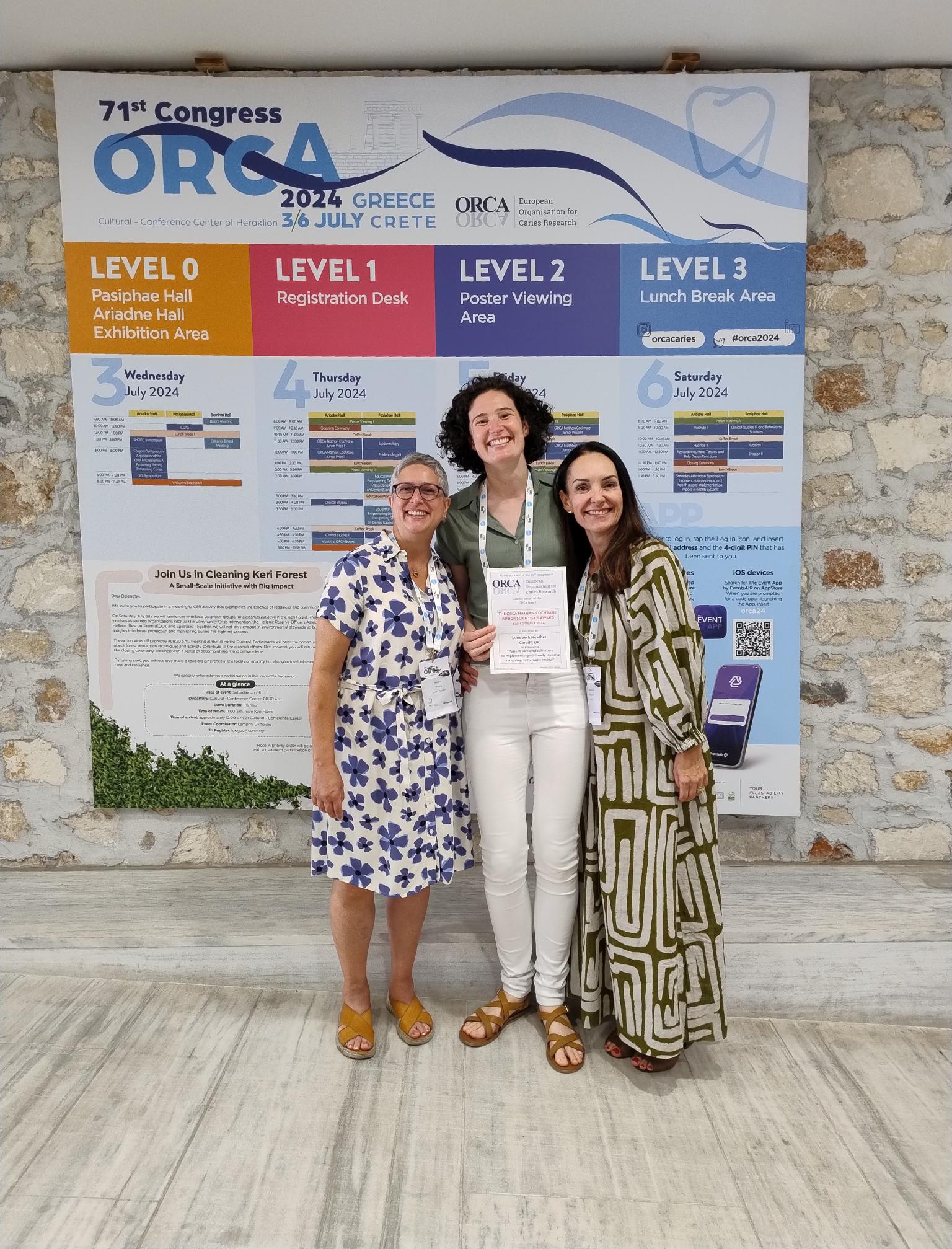 Heather Lundbeck (middle) with Nicola Innes (left) and Daniela Raggio (right)